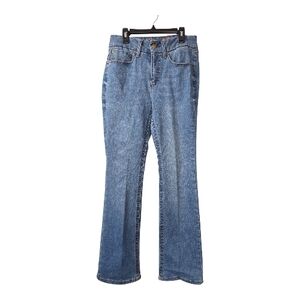 Seven7 Women's Flare Tummyless High Rise Slim Boot Jeans in Classic Blue